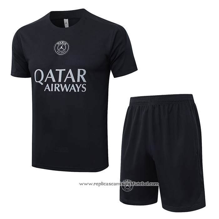 Fato de Treino Paris Saint-Germain Jordan 2025-2026 Manga Curta Preto - Calcas Curta
